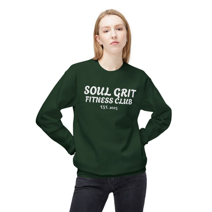 Soulgrit Fitness Club Crewneck Sweatshirt - Motivational Workout Apparel