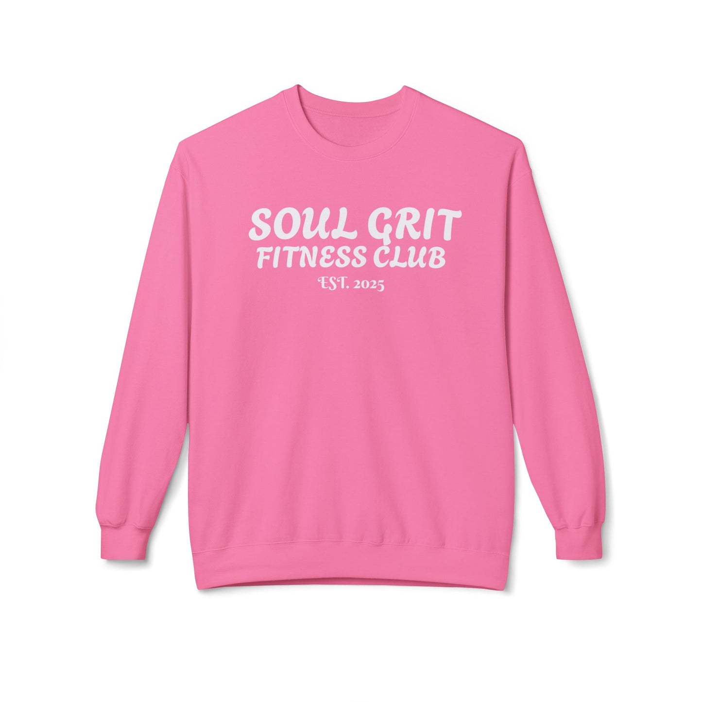 Soulgrit Fitness Club Crewneck Sweatshirt - Motivational Workout Apparel