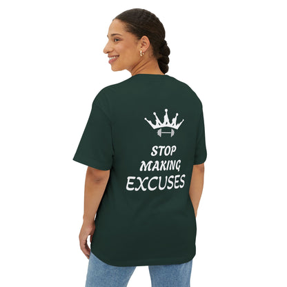 Fitness Motivation Oversized Tee - "Stop Making Excuses"