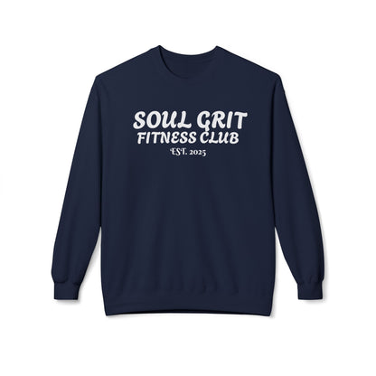 Soulgrit Fitness Club Crewneck Sweatshirt - Motivational Workout Apparel